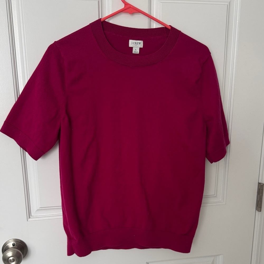 J. Crew Deep Pink Knit Top